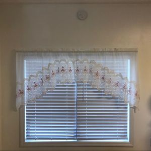 Vintage White Sheer Swag Curtains